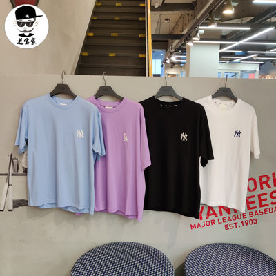 进宝家韩国mlb短袖新款夏背大标t恤la老花男女满标半袖上衣tsm2 虎窝淘