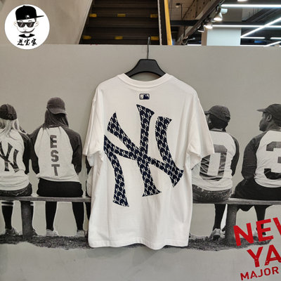 进宝家韩国mlb短袖新款夏背大标t恤la老花男女满标半袖上衣tsm2 虎窝淘