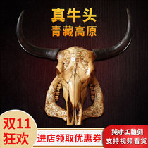 Bull Head Decorative Bull Skull Handicraft Goat Skull Handiwork Sheep Head Swing Piece Bull Head Pendant Wall-mounted Wall Decoration Real Head