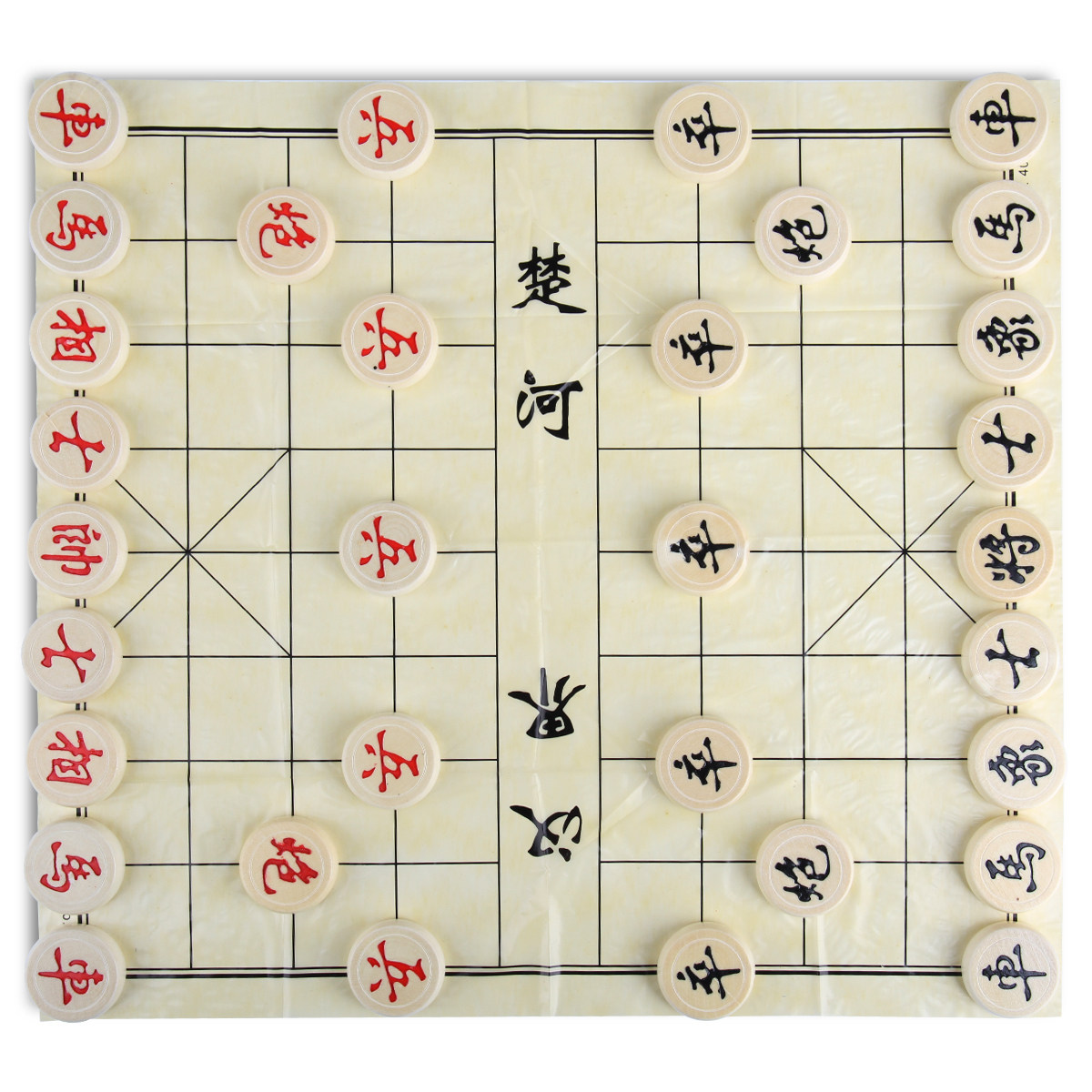 得力实木中国象棋套装成人大号象棋棋盘家用儿童学生培训大号象棋