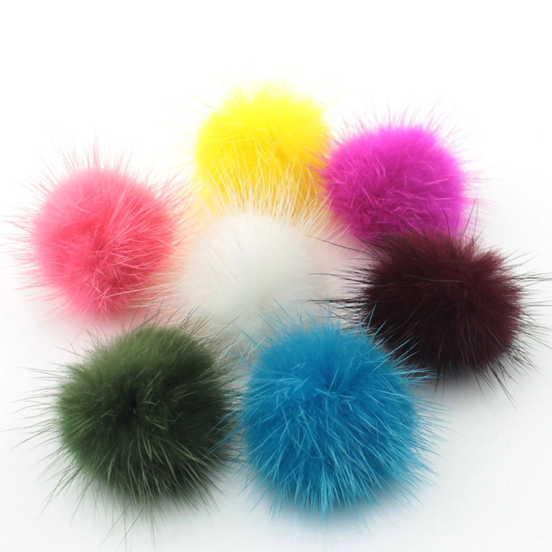 3.5/4cm水貂毛球鞋子头饰围巾手套包包手机毛球发夹蝴蝶结毛绒球,淘宝优惠券,粉丝福利购,淘宝优惠卷