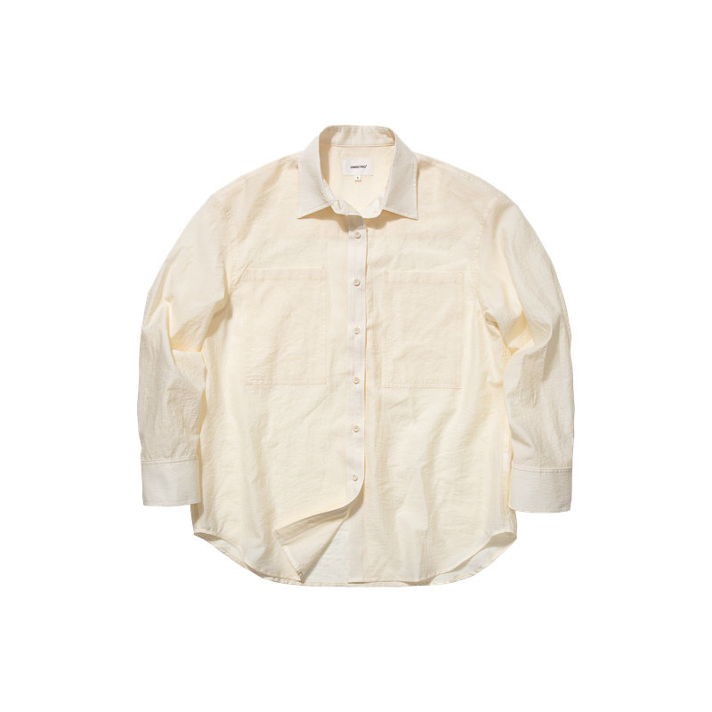 【清仓】UNRETRO 微皱肌理感复古宽松薄款透气中长款防晒长袖衬衫