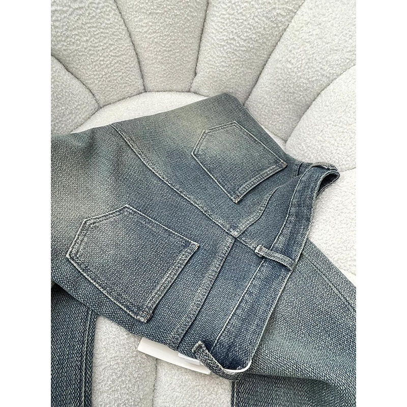 星空纹麦穗牛仔裤女春秋款胖妹妹mm梨形身材高腰遮胯显瘦阔腿长裤,淘宝优惠券,粉丝福利购,淘宝优惠卷