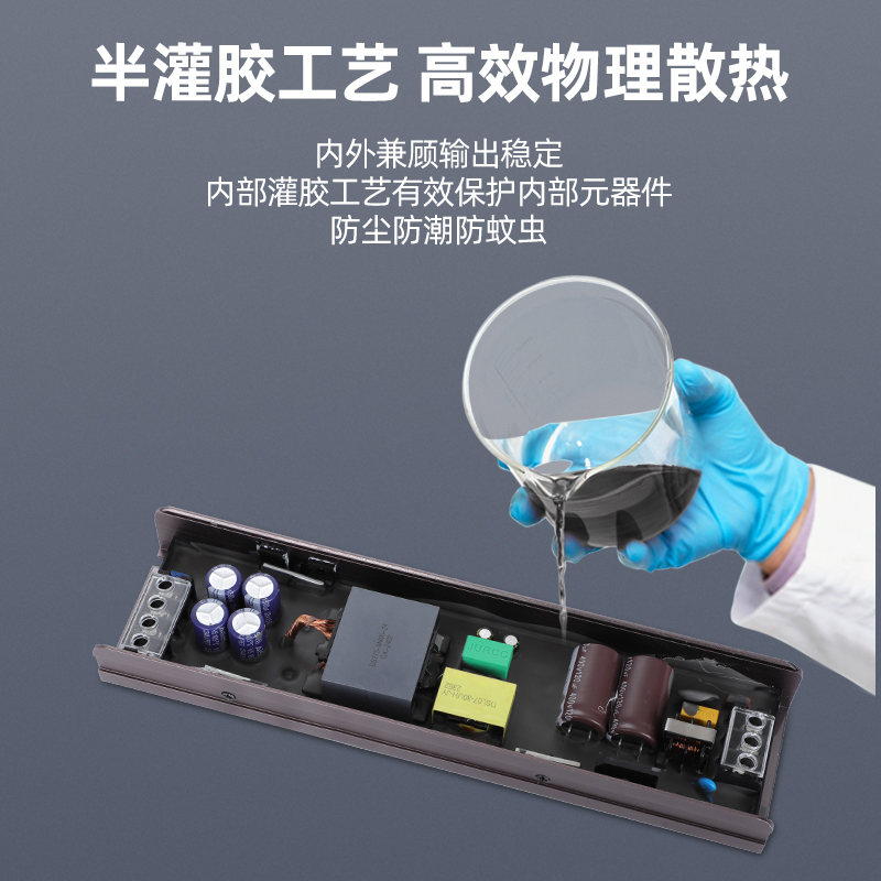 220V转换24V灯带电源LED灯箱防潮静音变压器室内恒压24v开关电源 - 图0