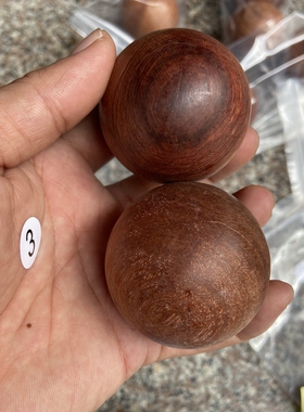 福利品！微瑕疵缅甸花梨大果紫檀5cm一对健身球，一物一拍