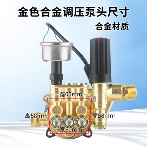 洗车机泵头通用总成家用全自动高压洗车器水枪清洗配件调压压力表 - 图1