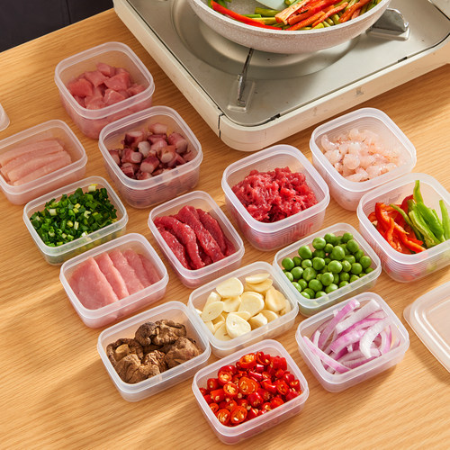日本进口冰箱冷冻肉分格盒冻汤盒密封盒保鲜盒葱姜蒜收纳盒备菜盒 - 图2