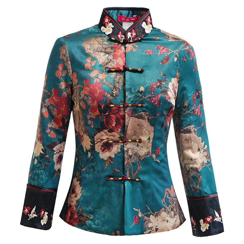 唐装女冬装加厚中式绣花上衣喜庆 如意风上衣