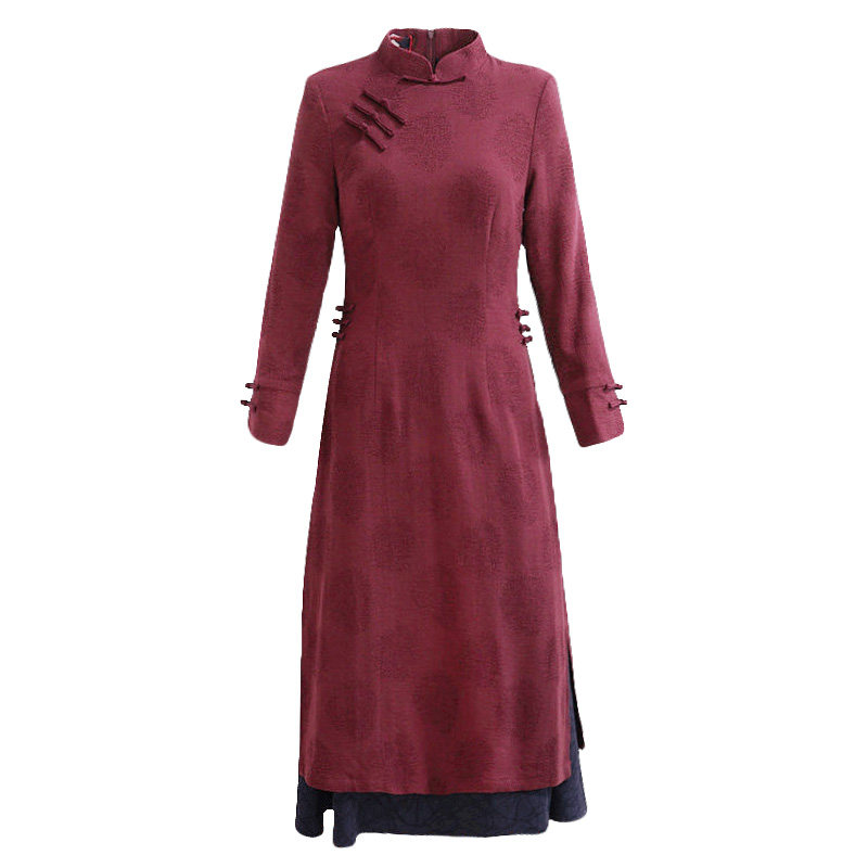 如意风秋冬奥黛旗袍2022年连衣裙 如意风连衣裙