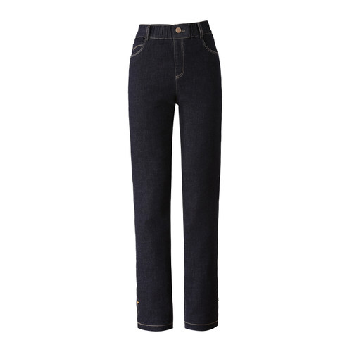 牛仔羽绒裤女外穿直筒2025冬季新款显瘦高腰加厚白鸭绒保暖棉裤子 - 图3