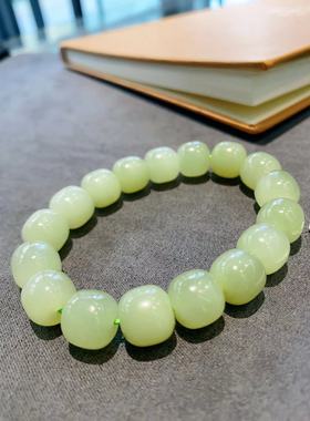 福瑞祥   天然和田玉手链珠串   单珠尺寸约 12mm     一口价