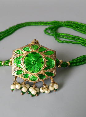 波西米亚民族风花卉流苏琉璃项链