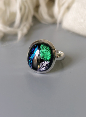 意大利进口925银星空琉璃女戒指