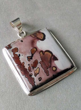 毕加索欧美手工大气方形银吊坠