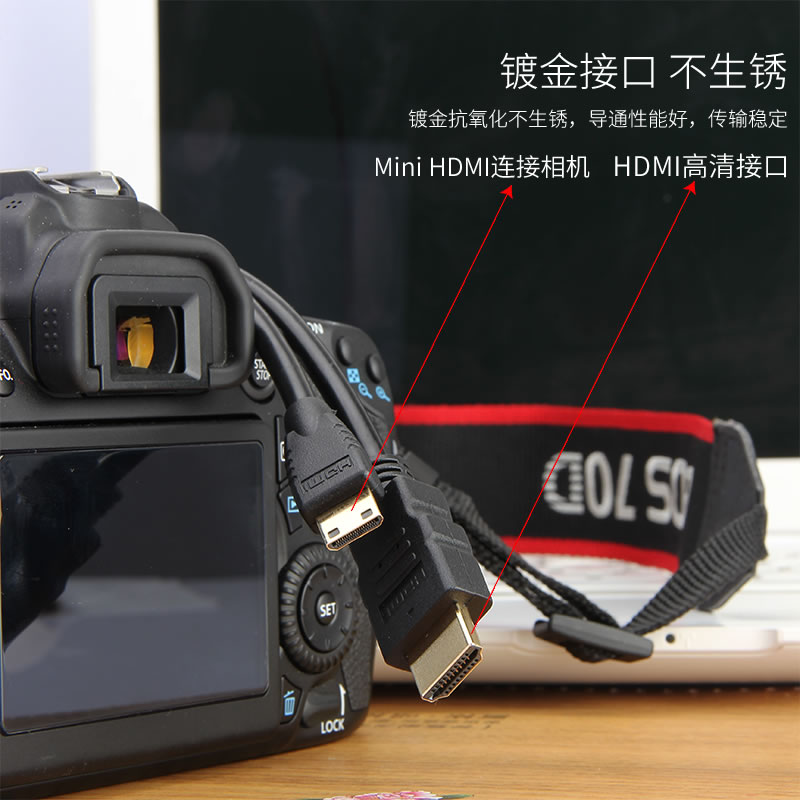 振发 适用于尼康D850 D800E D810 D7100 D7000高清线HDMI电视连接线视频线Z5 Z6 Z7II监视器Z50直播采集卡线 - 图3