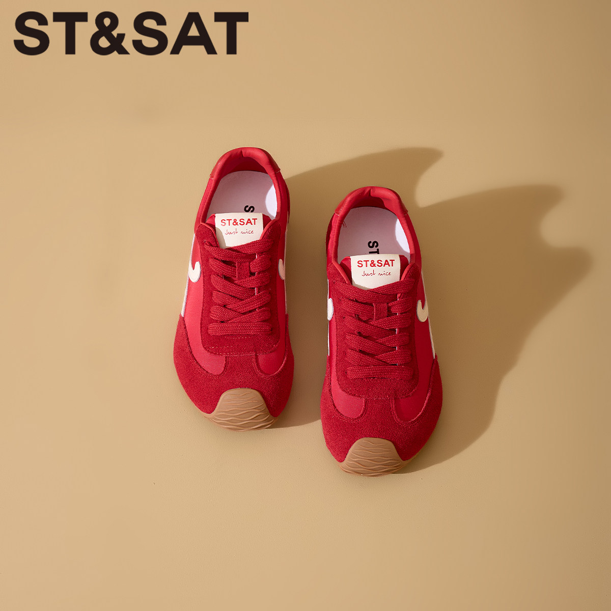 kappa卡帕板鞋网面新款女鞋学生厚底红鞋子休闲运动鞋百搭德训鞋