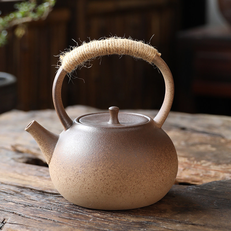 复古木碳炉煮茶壶陶瓷烧水壶粗陶明火养生壶家用小型户外功夫茶具,淘宝优惠券,粉丝福利购,淘宝优惠卷