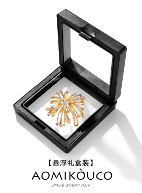 金色微镶烟花胸针女胸花别针配饰