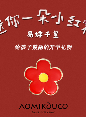 小红花胸针毛绒花朵别针毕业礼物