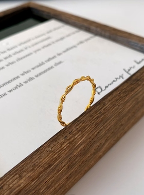 麻花戒指女钛钢不掉色新款简约百搭小众设计感编织麻花叠戴指环