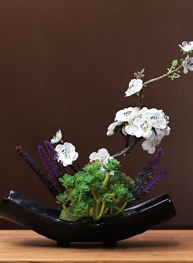 新中式仿真梅花假花花艺套装摆件家居客厅茶几桌面摆放装饰花绢花