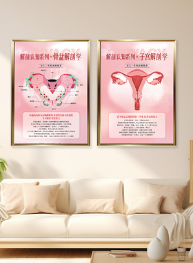 女性解剖学挂画阴蒂结构图健康教育科普装饰画现代艺术装饰品美容