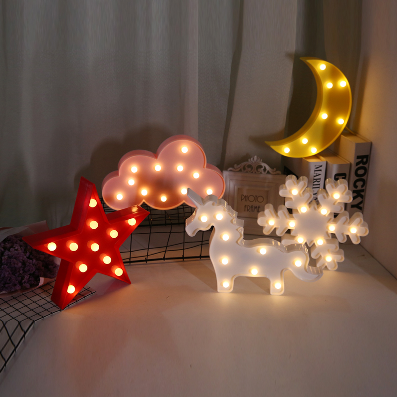 LED发光造型小夜灯儿童生日派对装饰室内场景布置表白字母数字灯 - 图2