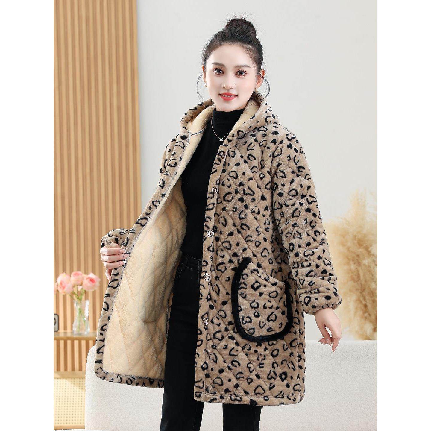 女士加绒加厚罩衣保暖家居服秋冬外穿工作服四川湖北御寒省服棉衣,淘宝优惠券,粉丝福利购,淘宝优惠卷