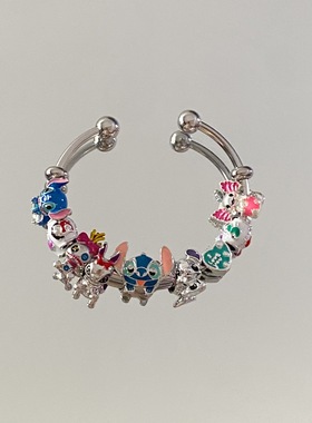 潘家diy卡通串珠魅力不锈钢手链女彩色欧美高级串珠手环手镯