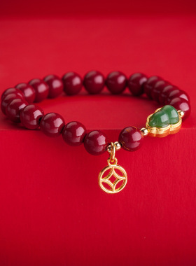 福禄手串女本命年紫金砂平安护身符手链葫芦生财古风串珠饰品礼物