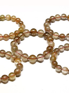 天然红发晶手链晶体通透发丝清晰原色发晶单圈手链 水晶男女款