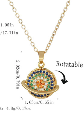 铜镀真金360度旋转花朵项链女小众设计感轻奢锁骨链简约气质新品