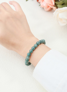 优化海蓝宝手链简约女生小众设计感单圈圆珠手串