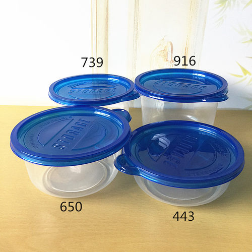 739ml一次性餐盒千层水果捞打包盒塑料圆形甜品绿豆汤碗外卖饭盒 - 图0