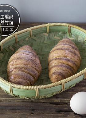 纯手工竹编零食篮糕点篮竹青篾