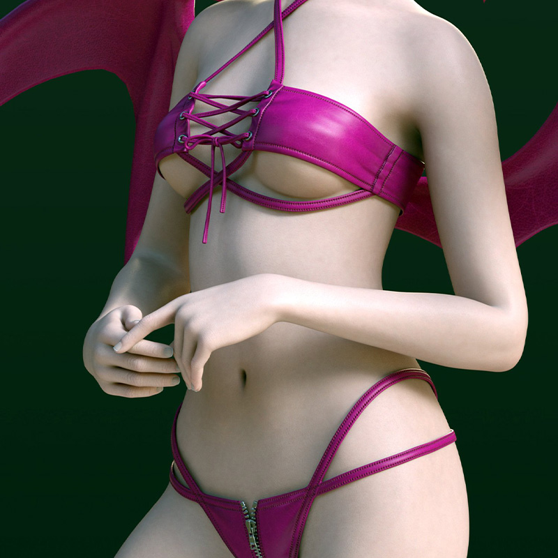 Daz3D素材模型资源衣服BS Succubus Lingerie SetforGenesis9魅魔 - 图0