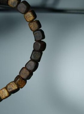 正品天然绿奇楠海南沉香黑油方糖珠手链男女手串方珠佛珠素串饰品