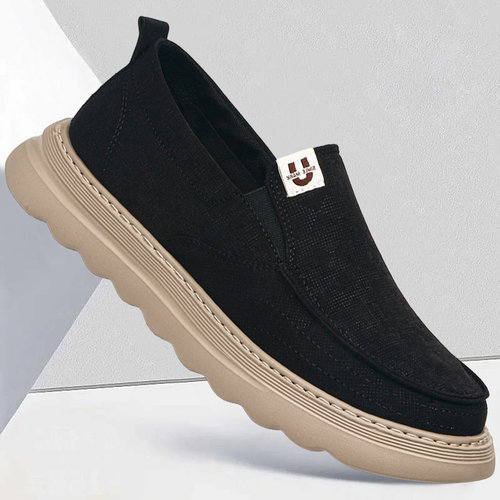 男士休闲布鞋男款一脚蹬男鞋2025新款鞋子男潮鞋软底老北京帆布鞋 - 图2