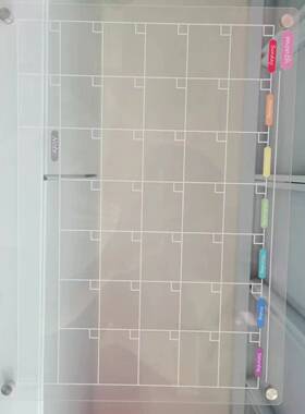 亚马逊亚克力磁性干擦板日历适用于冰箱 透明干擦日历适用于冰箱