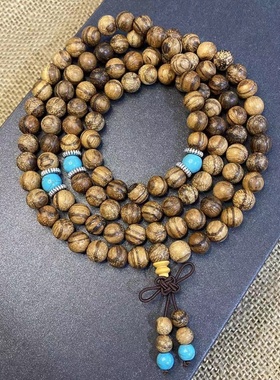 正宗老料沉香手串108颗佛