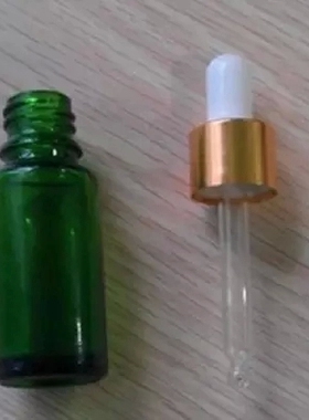 优质精油瓶 带胶头滴管吸管绿色玻璃精油瓶分装瓶调配瓶5ml-100ml