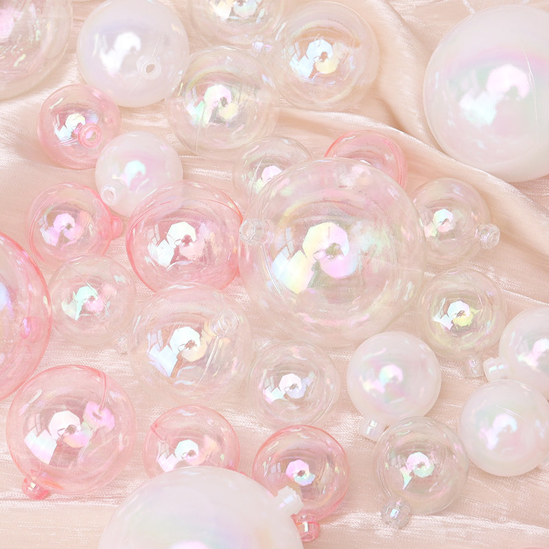 INS网红炫彩幻彩泡泡七彩透明球生日蛋糕装饰摆件金球银球插件,淘宝优惠券,粉丝福利购,淘宝优惠卷