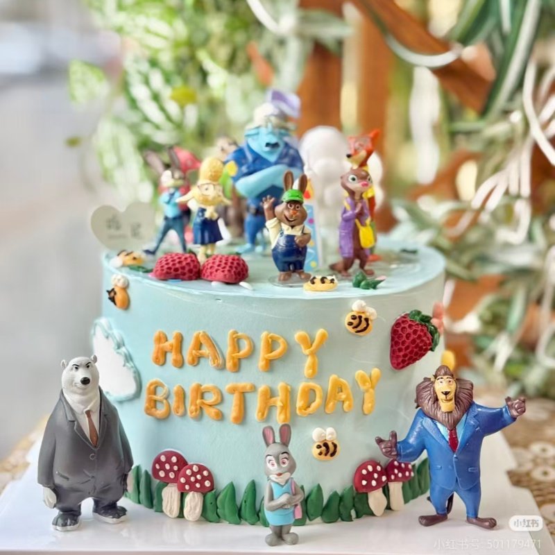 网红疯狂动物园蛋糕装饰摆件朱迪尼克儿童生日派对烘焙装扮插件,淘宝优惠券,粉丝福利购,淘宝优惠卷