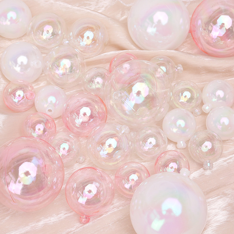 INS网红炫彩幻彩泡泡七彩透明球生日蛋糕装饰摆件金球银球插件,淘宝优惠券,粉丝福利购,淘宝优惠卷