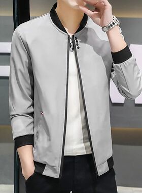2024 Spring and Autumn New Men's Jacket Coat Simple Solid Ba