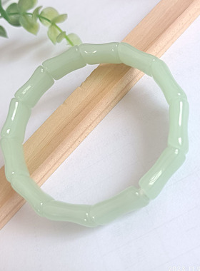 浅绿色竹节手串手链手镯原创