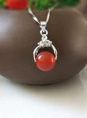 天然玉石转运珠吊坠项链坠+链