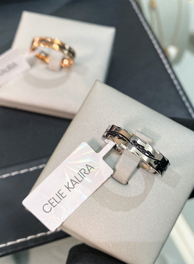 切花边黑色龙藤纹个性戒指