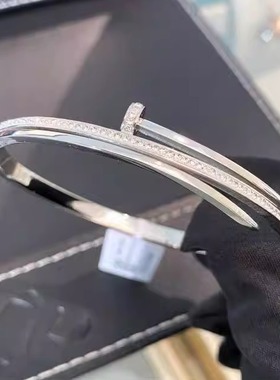 钉子手镯小众镶钻情侣手环