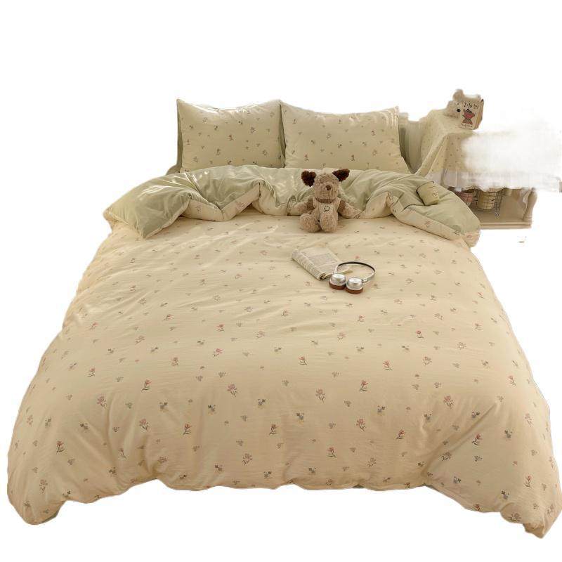 小清新田园童趣床上四件套吊边床单床笠款学生宿舍三件套软糯家用,淘宝优惠券,粉丝福利购,淘宝优惠卷